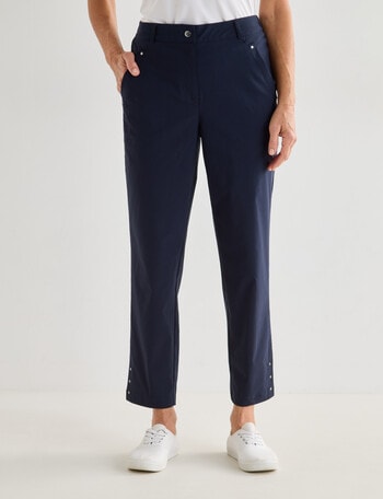 Ella J Stud Detail Crop Pant, Navy product photo
