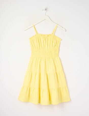 Switch Mia Tiered Linen Blend Dress, Lemon product photo