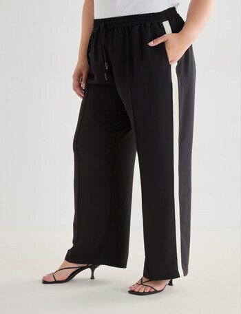 Studio Curve Pleat Front Jogger, Black & Stone product photo