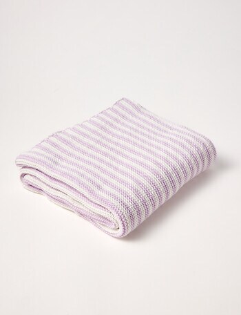 Little Bundle Cotton Stripe Bassinet Blanket, Lilac product photo