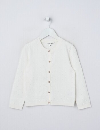 Mac & Ellie Dobby Spot Cardigan, Vanilla product photo