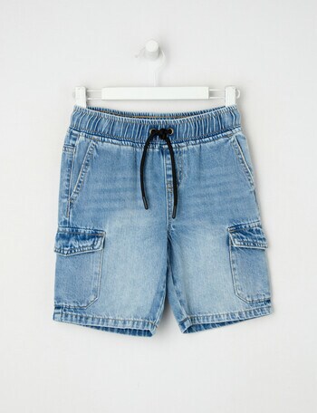 Mac & Ellie Cargo Denim Short, Blue product photo