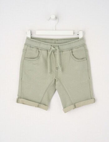 Mac & Ellie Gusset Denim Short, Light Olive product photo