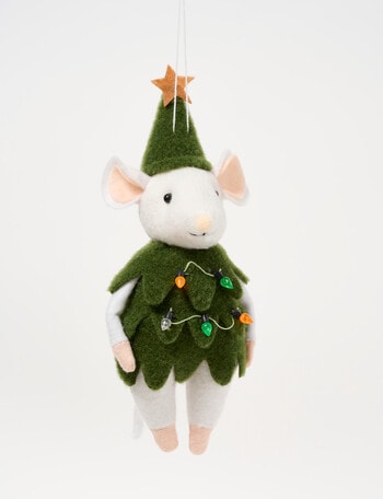 Christmas Shop Felt Ornament, Tree Mouse product photo