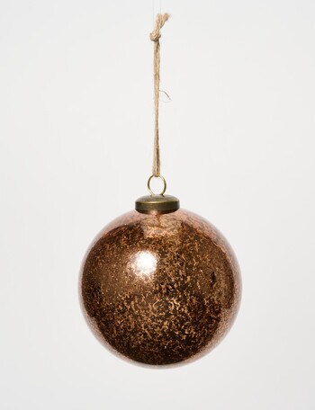 Christmas Shop Mercury Glass Ornament, Bauble Bronze product photo