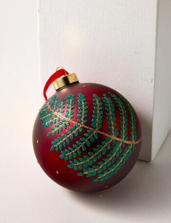 Christmas Shop Glass Bauble Ornament, Fern product photo