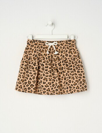 Mac & Ellie Leopard Knit Skort, Natural product photo
