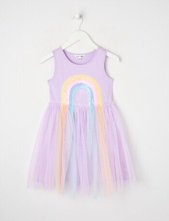 Mac & Ellie Rainbow Tulle Singlet Dress, Lilac product photo