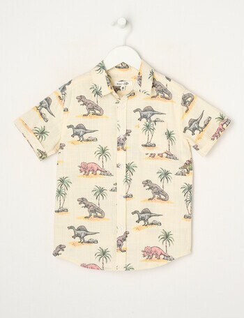 Mac & Ellie All Over Print Dino Short Sleeve Shirt, Multi product photo
