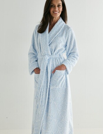 Ruby & Bloom Rose Textured Robe, Pale Blue, 10-26 product photo