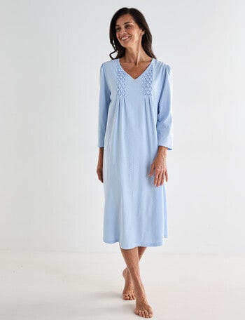Ruby & Bloom Spot V-Neck Nightie, 10-26, Light Blue product photo