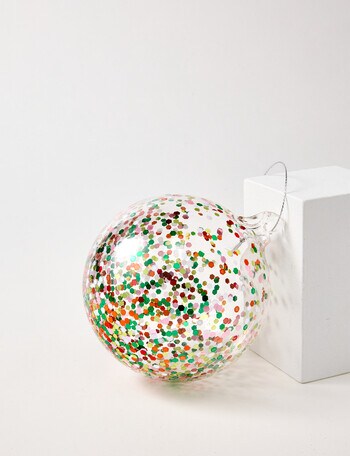 Christmas Shop Glass Ornament, Glitter Bauble Multi product photo