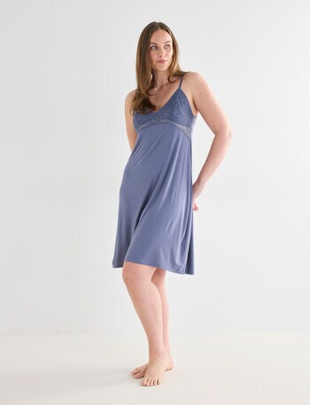 Whistle Sleep Lace Cami Nightie, Graphite, 8-22 product photo