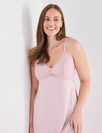 Whistle Sleep Lace Cami Nightie, Pale Pink, 8-22 product photo