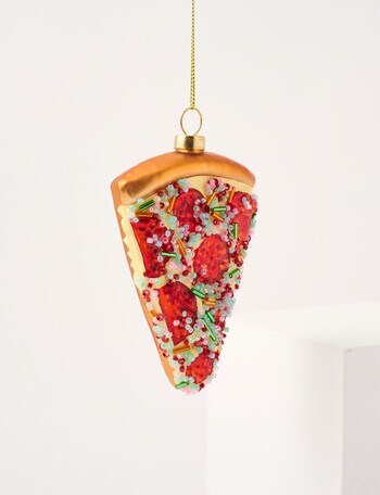 Christmas Shop Glass Ornament, Pizza product photo
