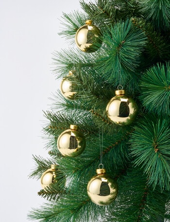 Christmas Shop Glass Bauble, Set of 6 product photo