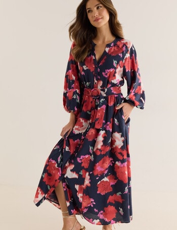 Whistle Spring Floral Midi Dress, Blue product photo