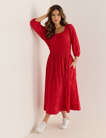 Whistle Round Neck Dress, Poppy product photo