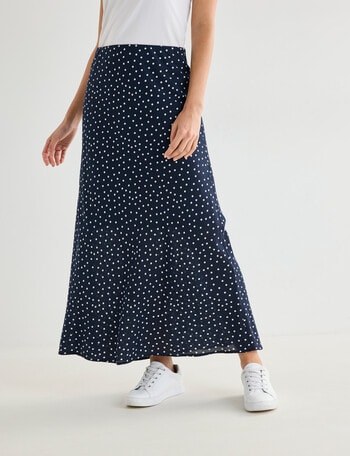 Whistle Polka Dot Bias Slip Skirt, Navy product photo