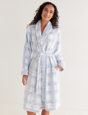 Zest Sleep Check Robe, 8-22, Light Blue product photo