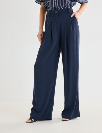 Whistle Fashion Straight Leg Short Length Pant, Midnight product photo
