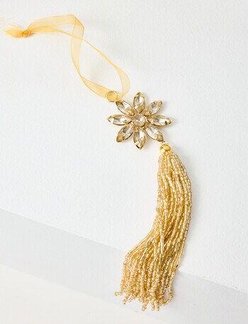 Christmas Shop Ornament, Gold Tassel product photo