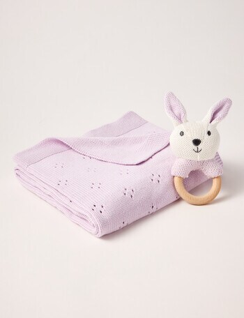 Little Bundle Blanket & Rattle Gift Set, Bunny product photo