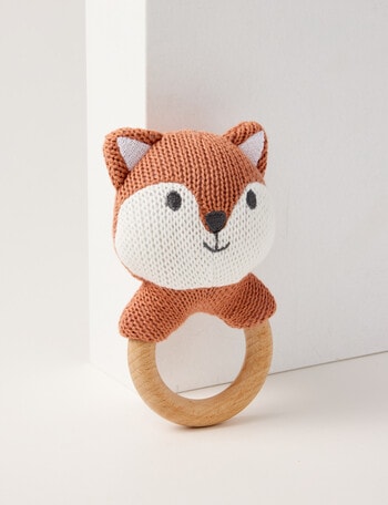 Little Bundle Cotton Knit Rattle, Fox product photo