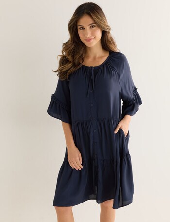 Whistle Babydoll Dress, Navy product photo