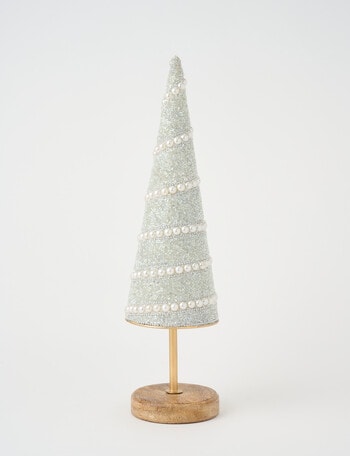 Christmas Shop Beaded Tree, Silver, Large product photo