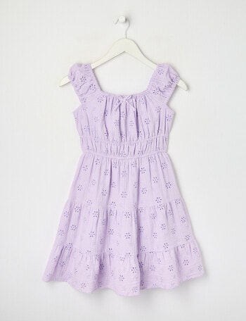 Switch Rosie Tiered Broderie Dress, Lilac product photo