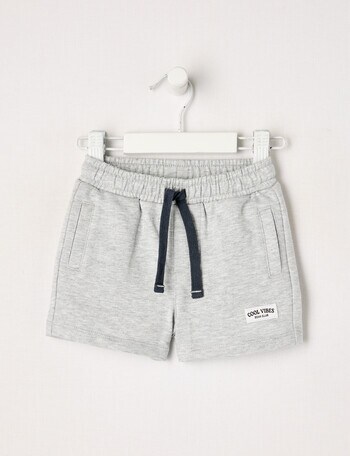 Teeny Weeny Play Time Good Vibes Shorts, Grey Marle product photo