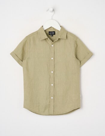 Mac & Ellie Linen Short Sleeve, Pistachio & Leaf product photo