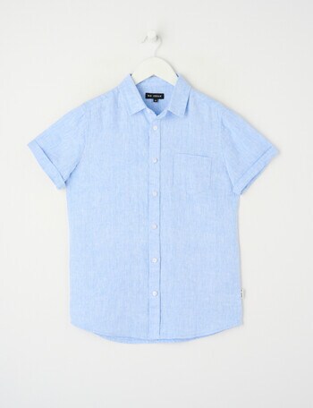 No Issue Linen Short Sleeve Shirt, Blue product photo