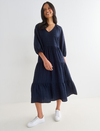 Whistle V Neck Midi Dress, Midnight product photo