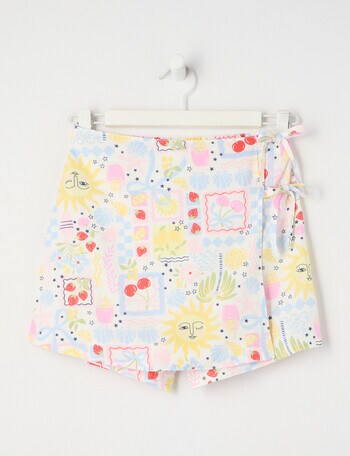 Switch Sun Print Mia Linen Blend Skort, Vanilla product photo