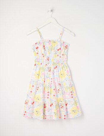 Switch Sun Print Mia Tiered Linen Blend Dress, Vanilla product photo