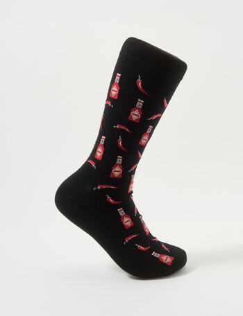 Mazzoni Hot Sauce Bamboo-Blend Dress Sock, Black product photo