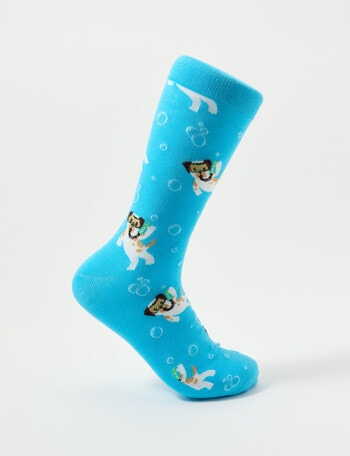 Mazzoni Snorkel Dog Bamboo-Blend Dress Sock, Blue product photo