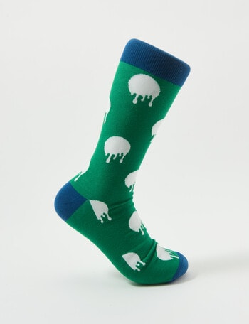 Mazzoni Paint Drip Spot Cotton-Blend Dress Sock, Green product photo