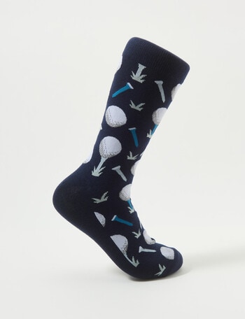 Mazzoni Golf Cotton-Blend Dress Sock, Navy product photo