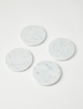 Amy Piper Mia Marble Coasters, Set of 4, White product photo