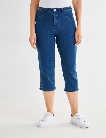 Line 7 Stella Denim Capri Pants, Medium Blue product photo