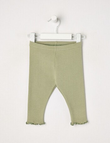 Little Bundle Waffle Essentials Pants, Sage product photo