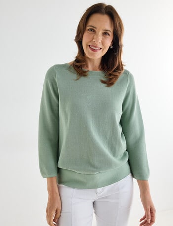Line 7 Cotton Solace Knitted Top, Light Green product photo