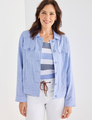 Line 7 Linen Blend Triumph Jacket, Medium Blue product photo