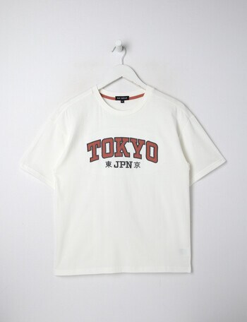 No Issue Applique Tokyo Short Sleeve Tee, Rice product photo