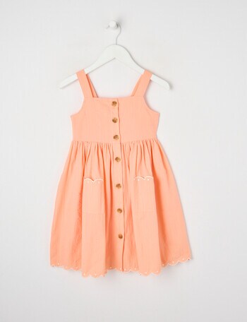 Mac & Ellie Button Front Dress, Peach product photo