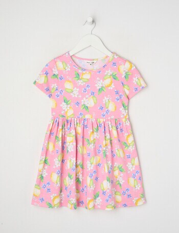 Mac & Ellie Lemons Short Sleeve Knit Dress, Candy Pink product photo