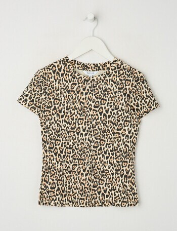 Switch Animal All Over Print Short Sleeve Giselle Tee, Natural product photo